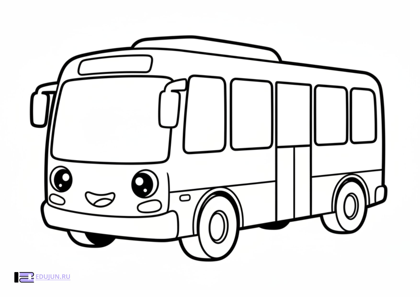 Раскраска  «Автобус в мультяшном стиле»